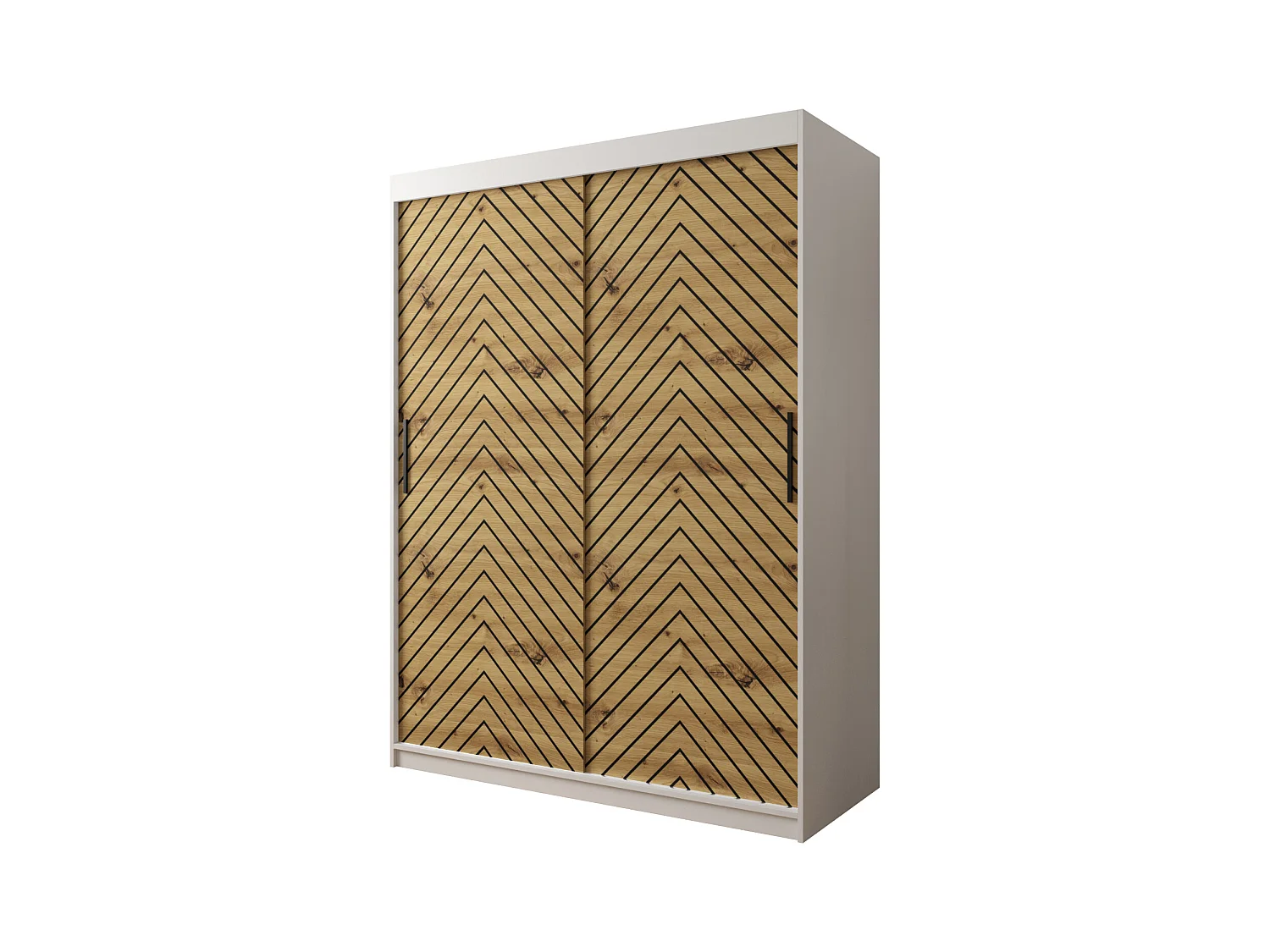 Armoire à portes coulissantes Jodełka 1 200/150/62 2 portes (Blanc/Artisan)