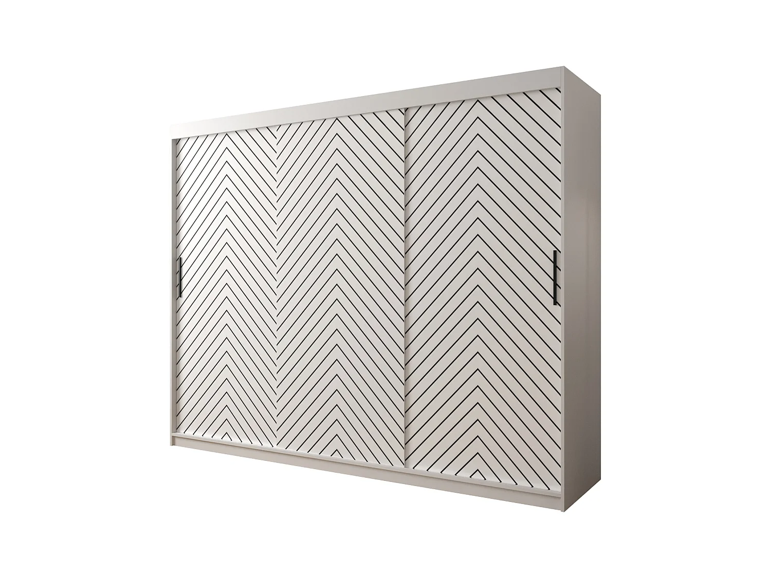 Armoire à portes coulissantes Jodełka 1 200/250/62 3 portes (Blanc)