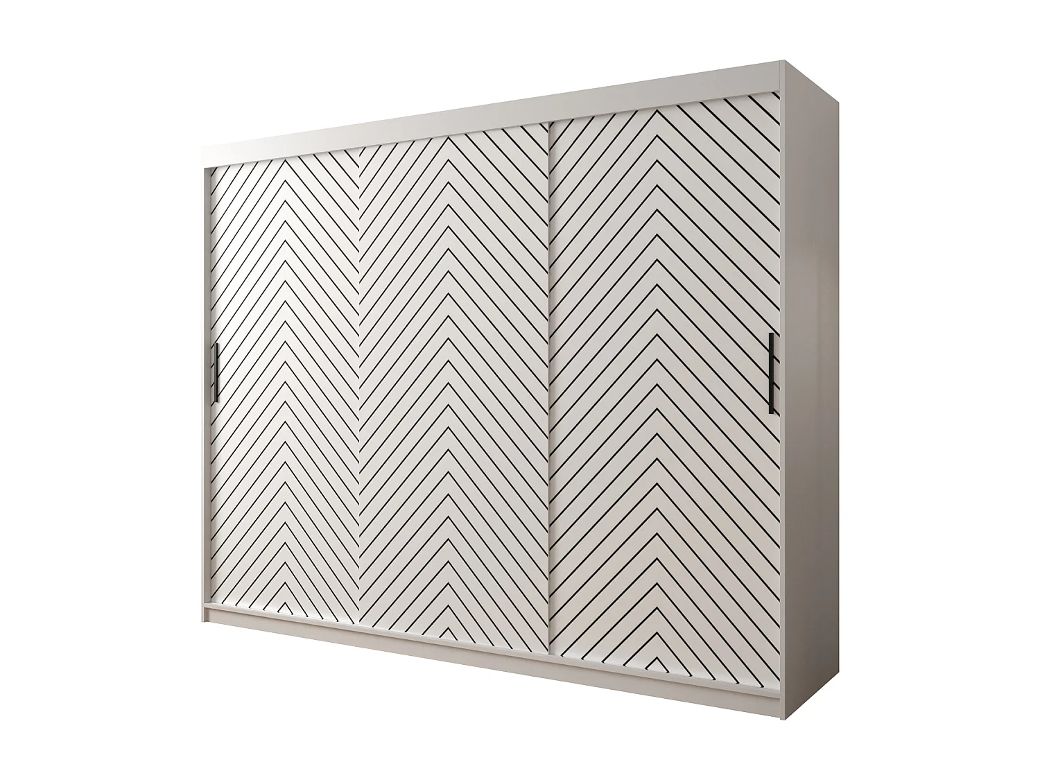 Armoire à portes coulissantes Jodełka 1 200/250/62 3 portes (Blanc)