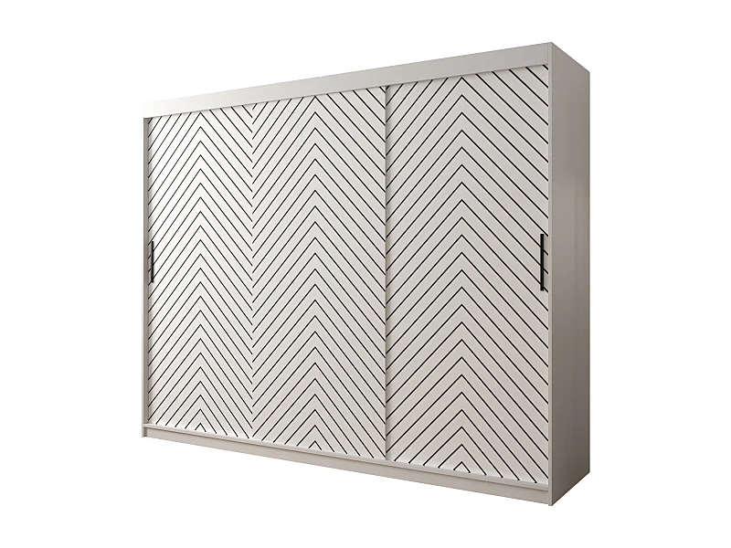 Armoire à portes coulissantes Jodełka 1 200/250/62 3 portes (Blanc)