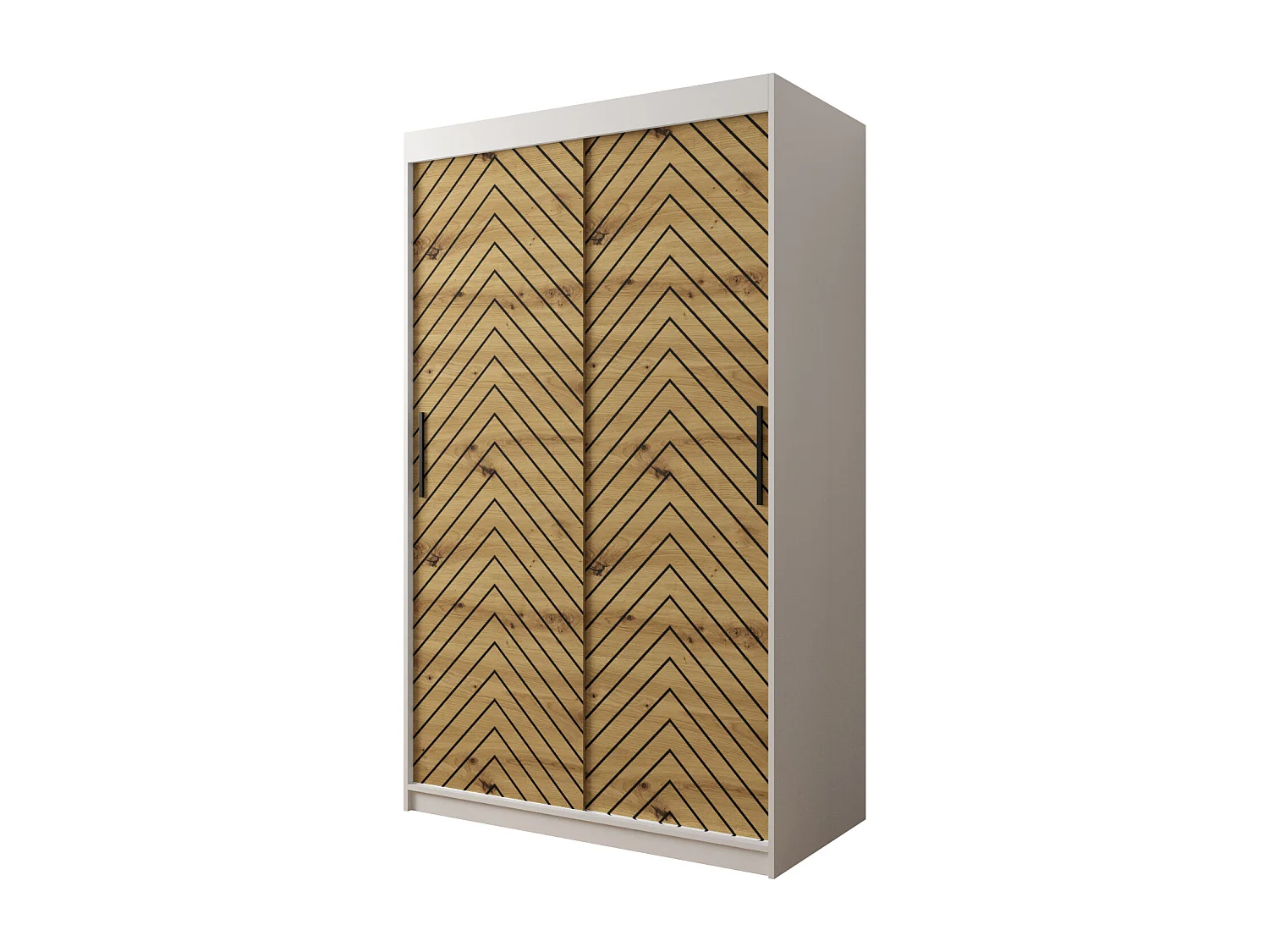Armoire à portes coulissantes Jodełka 1 200/120/62 2 portes (Blanc/Artisan)