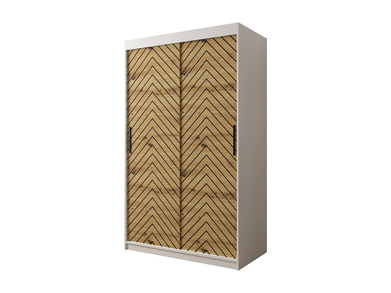 Schwebetürenschrank Jodełka 1 200/120/62 2-Türig (Weiß/Artisan)