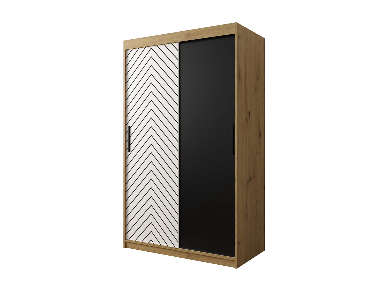 Armoire à portes coulissantes Jodełka 200/120/62 2 portes (Artisan/Blanc)