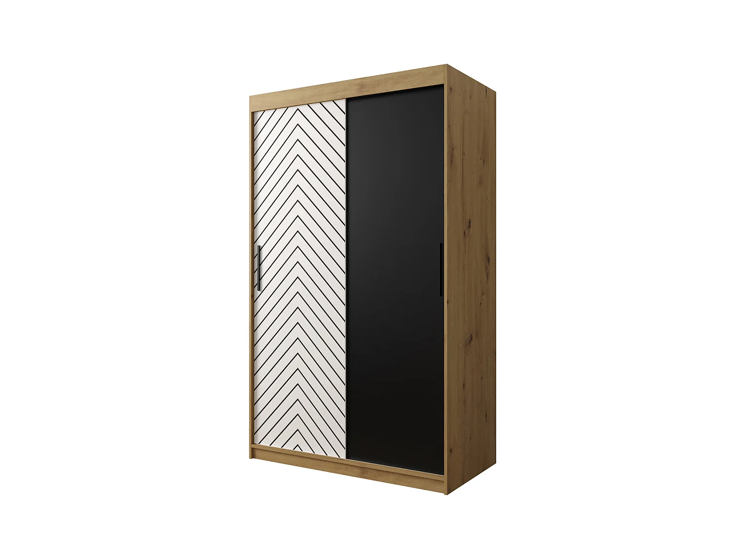 Armoire à portes coulissantes Jodełka 200/120/62 2 portes (Artisan/Blanc)