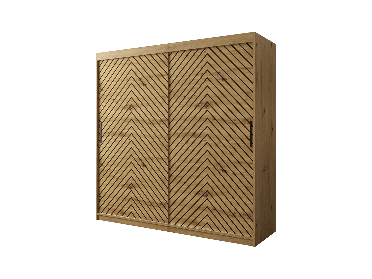 Schwebetürenschrank Jodełka 1 200/200/62 2-Türig (Artisan)