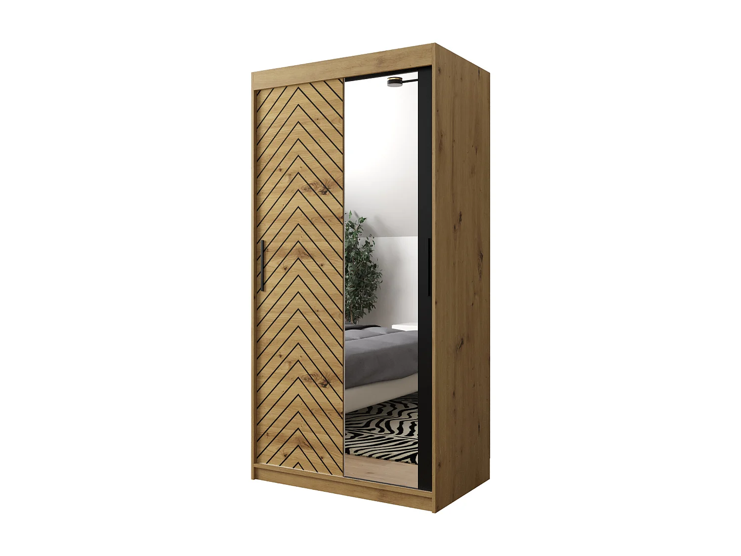 Armoire à portes coulissantes Jodełka 2 200/100/62 2 portes (Artisan)