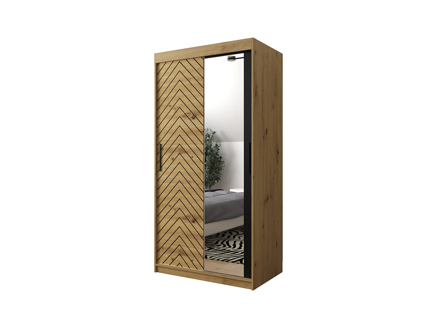 Schwebetürenschrank Jodełka 2 200/100/62 2-Türig (Artisan)