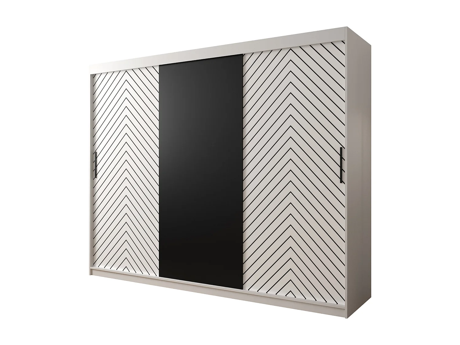 Armoire à portes coulissantes Jodełka 200/250/62 3 portes (Blanc)