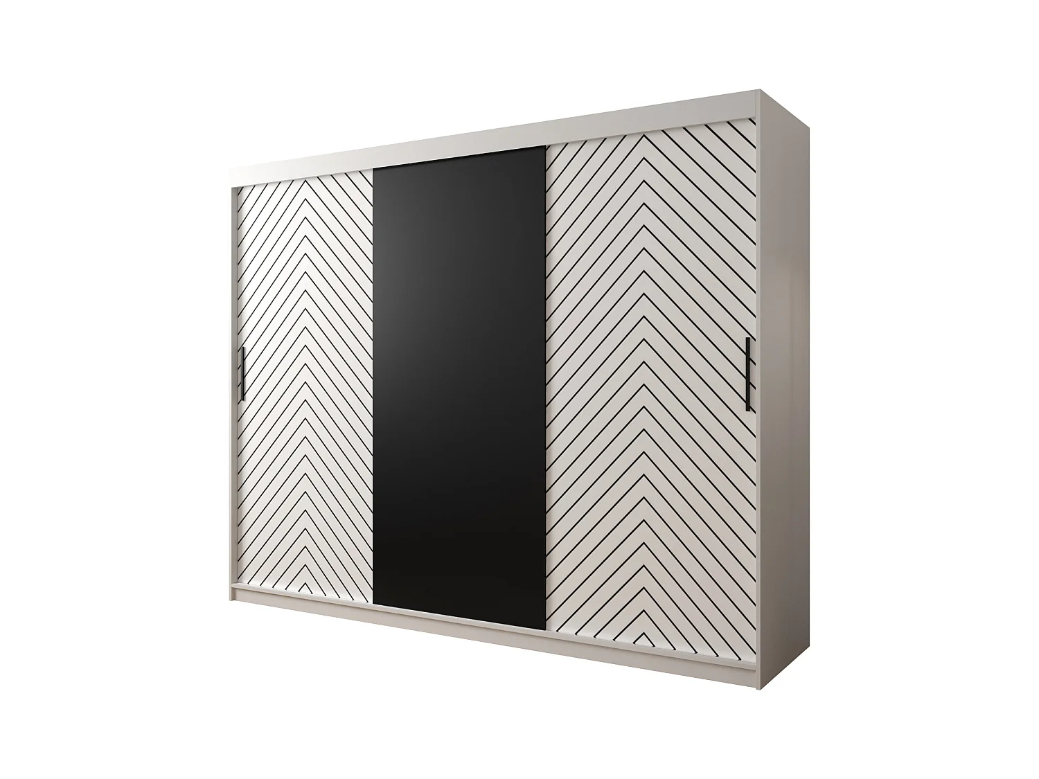 Armoire à portes coulissantes Jodełka 200/250/62 3 portes (Blanc)