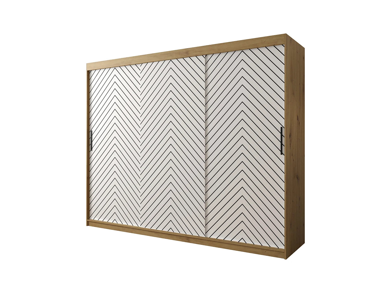 Armoire à portes coulissantes Jodełka 1 200/250/62 3 portes (Artisan/Blanc)