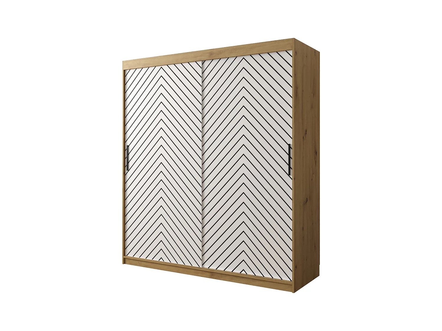 Armoire à portes coulissantes Jodełka 1 200/180/62 2 portes (Artisan/Blanc)