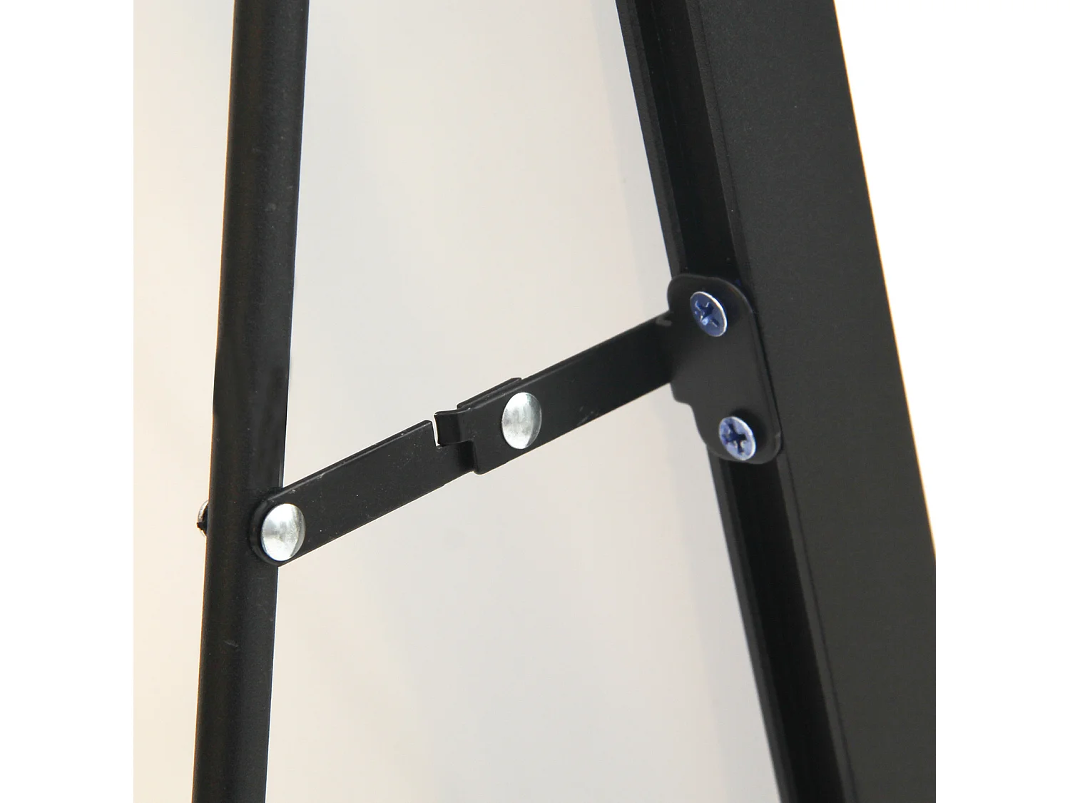 Miroir de maquillage rectangulaire en verre trempé, cadre en aluminium noir, 162 x 53 cm, design moderne élégant pour chambre ou salle de bain