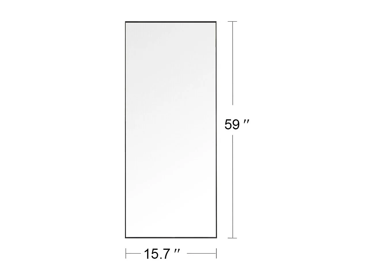 Miroir pleine longueur 150x40 cm, rectangulaire, à poser ou suspendre, cadre aluminium, idéal salle de bain, chambre, entrée et couloir, noir