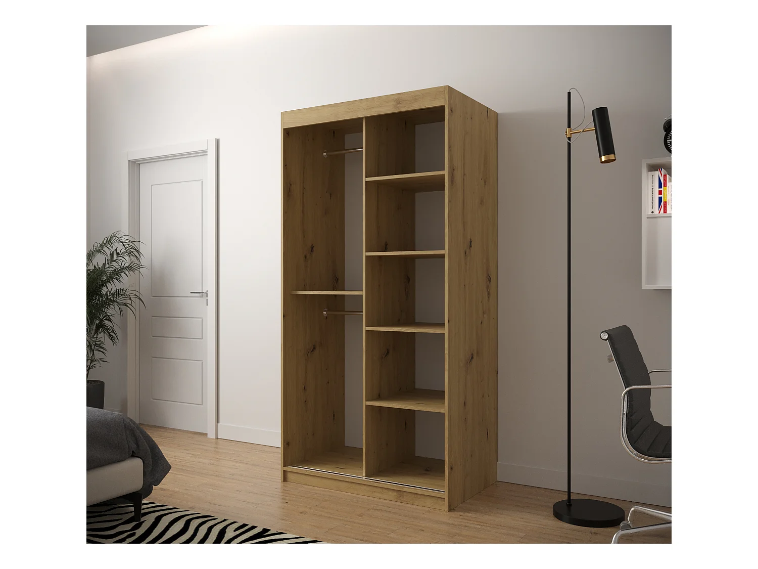 Armoire à portes coulissantes Jodełka 200/100/62 2 portes (Artisan)