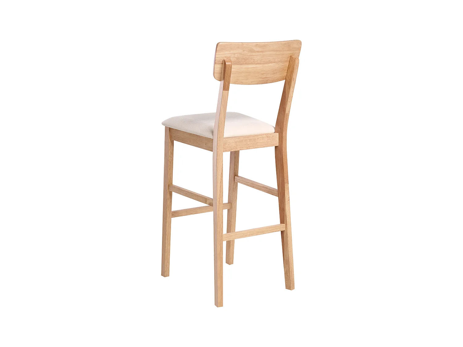 Lot de 2 chaises de bar AMBLER Bois Marron clair/beige
