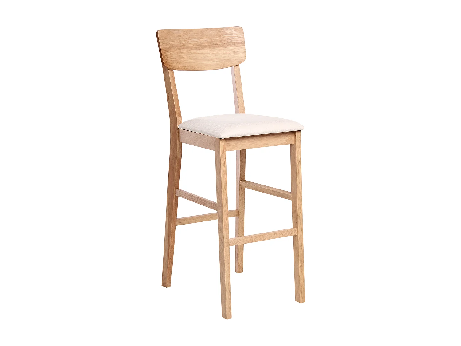 Lot de 2 chaises de bar AMBLER Bois Marron clair/beige