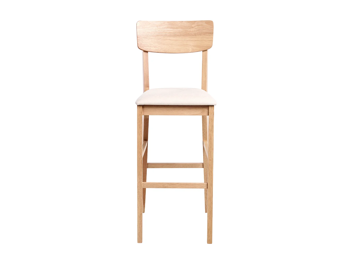 Lot de 2 chaises de bar AMBLER Bois Marron clair/beige