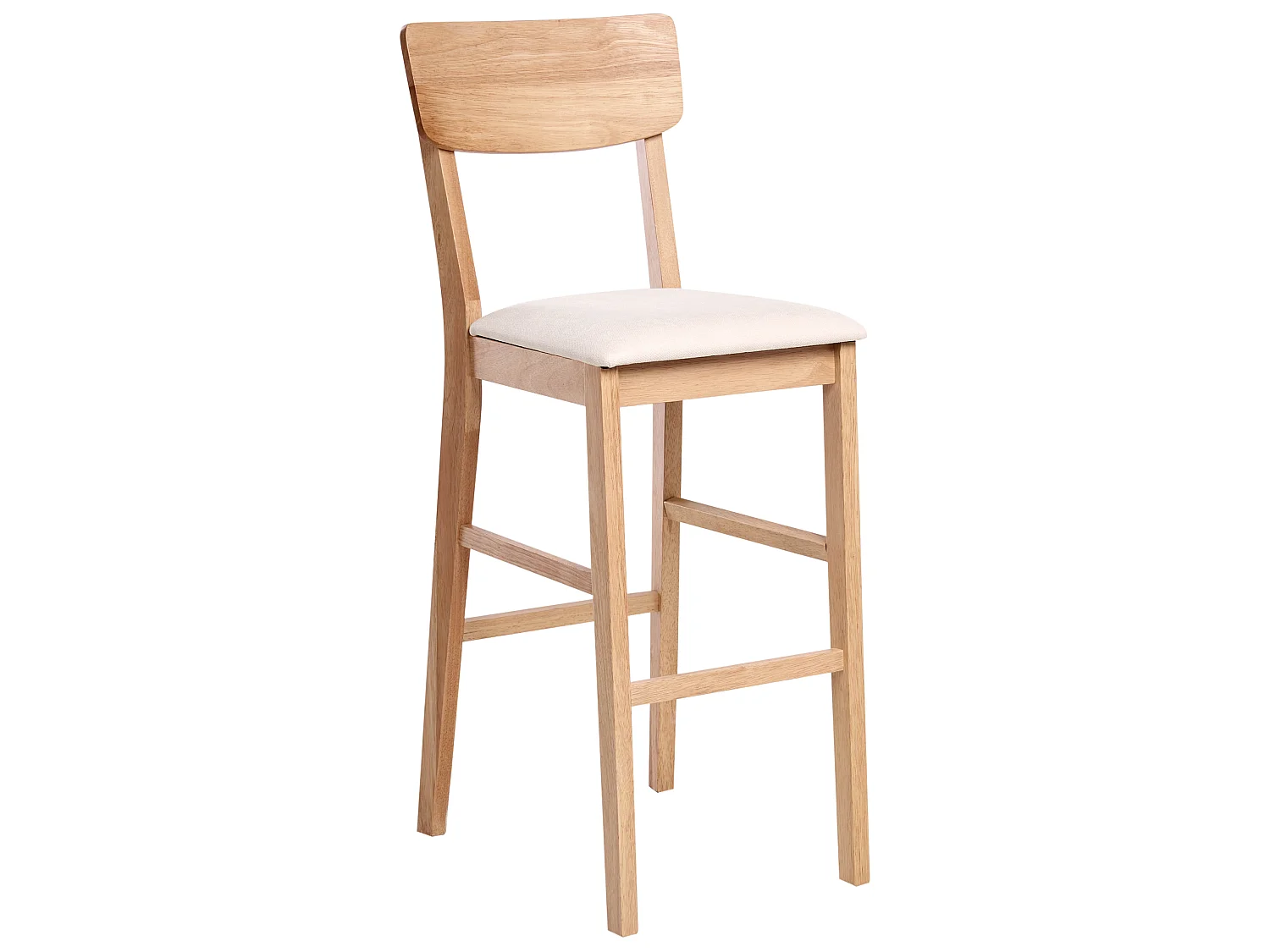 Lot de 2 chaises de bar AMBLER Bois Marron clair/beige