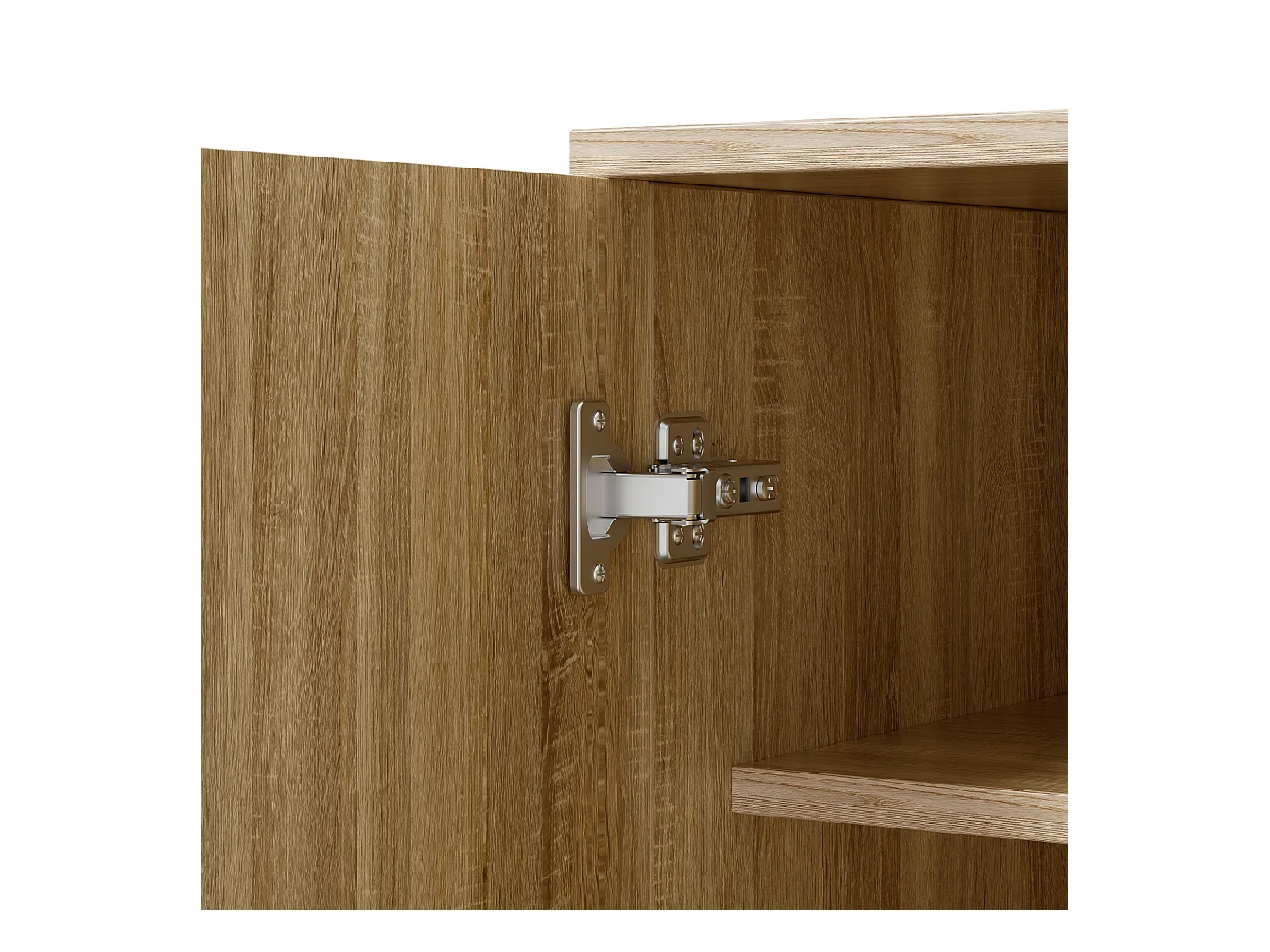 Meuble à chaussures 60x32x94 cm - 2 portes - avec 3 étagères - Pieds en métal - Naturel