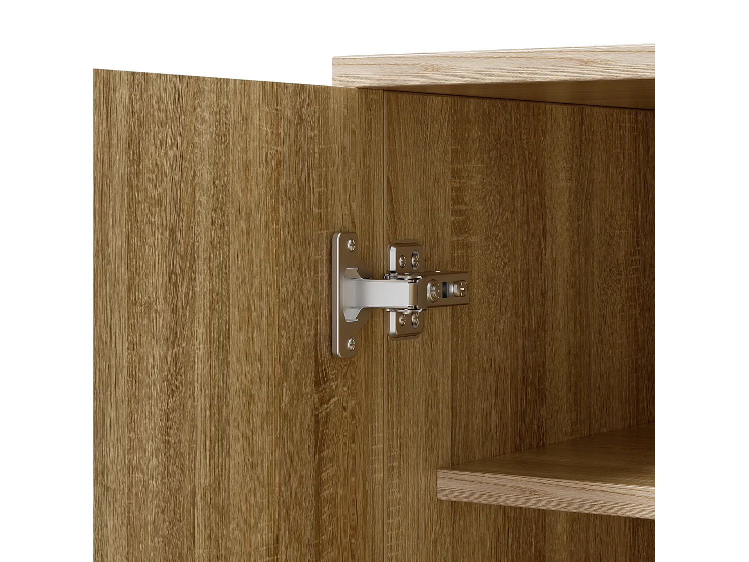 Meuble à chaussures 60x32x94 cm - 2 portes - avec 3 étagères - Pieds en métal - Naturel