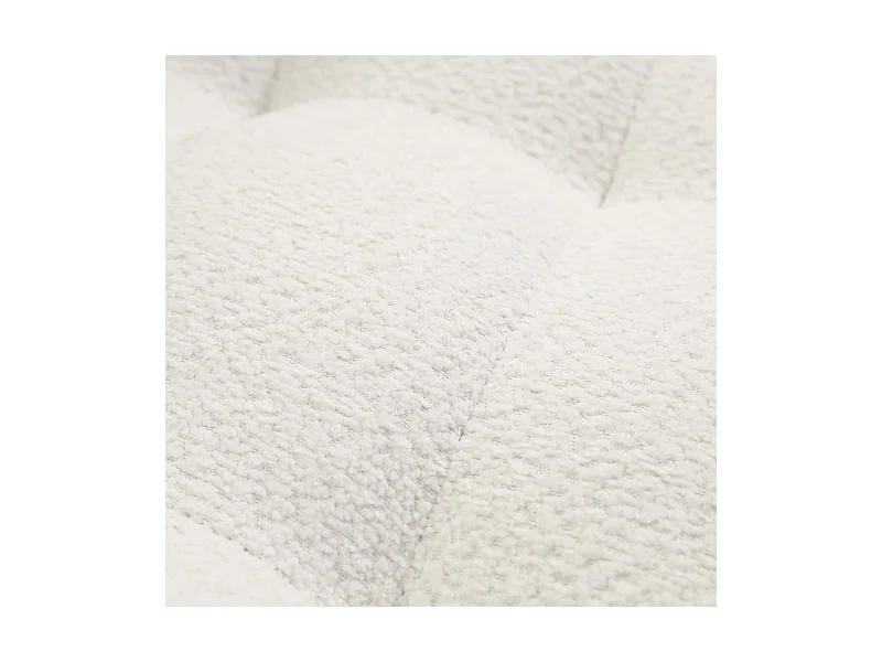 Banquette convertible capitonnée en tissu bouclette écru - VALENTIN
