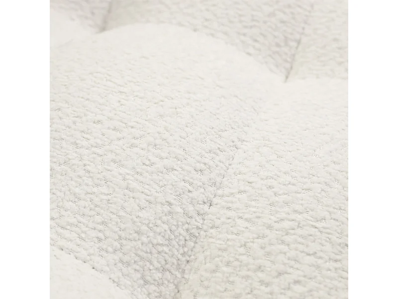Banquette convertible capitonnée en tissu bouclette écru - VALENTIN