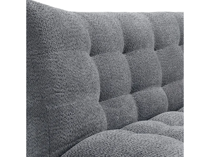 Canapé convertible bouclette gris scandinave 3 places - VALENTIN