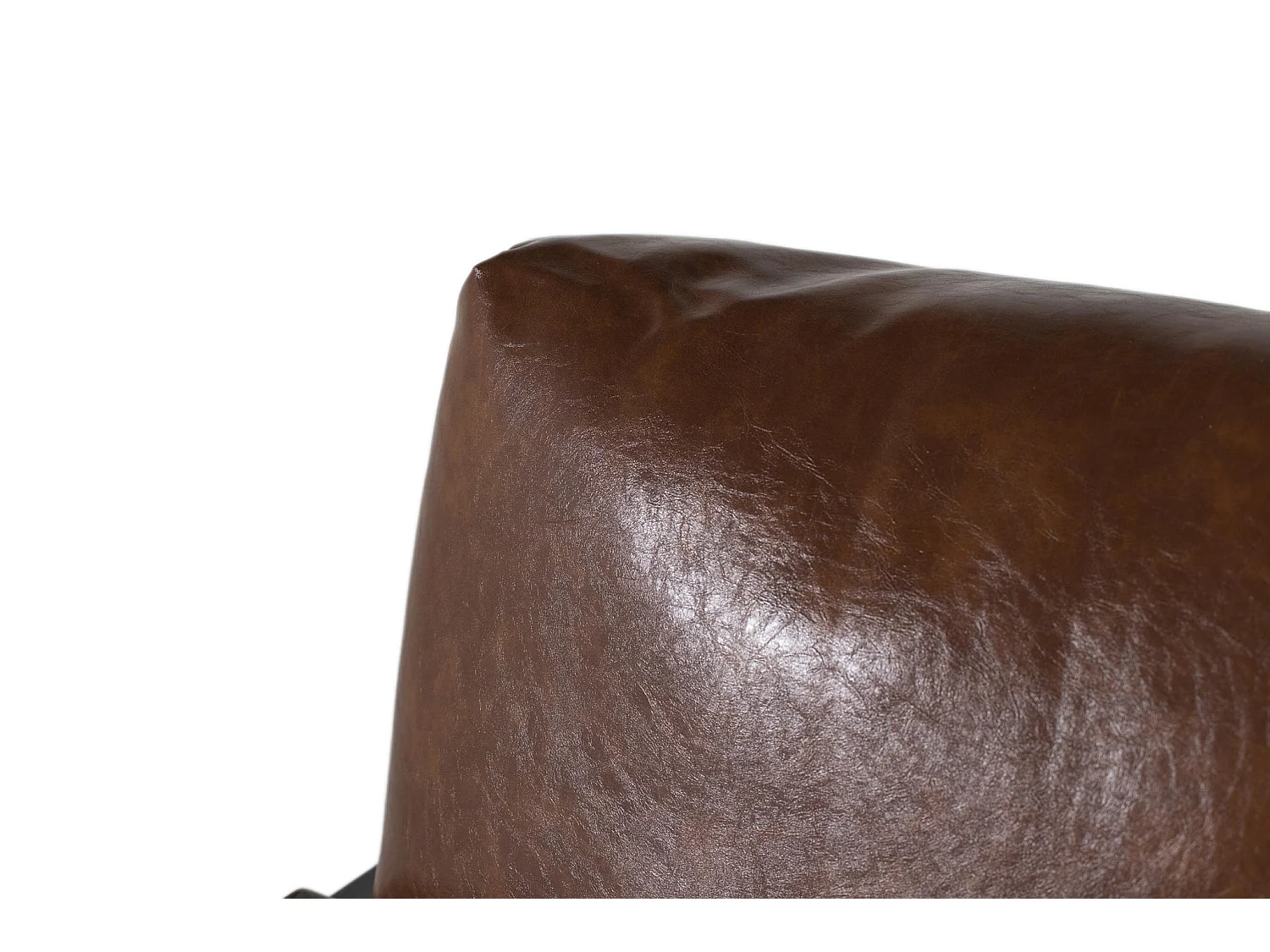 Fotel tapicerowany skórą PU 70 cm w stylu vintage industrialnym - 86x70x80