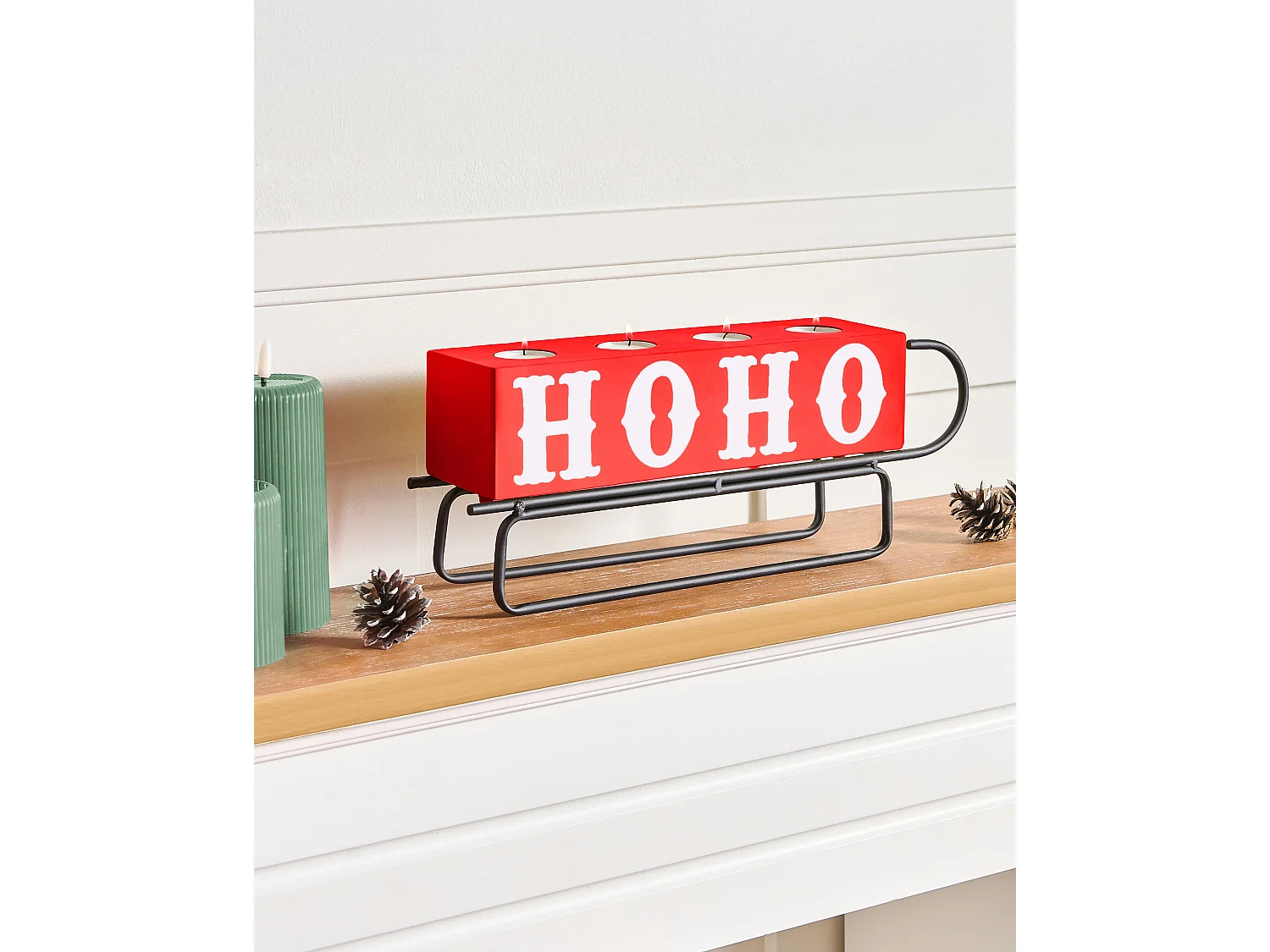 Bougeoir KUHMO Rouge Métal