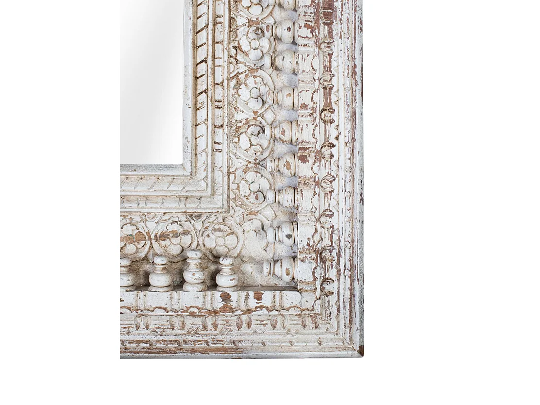 Rechthoekige wandspiegel in hout fait main, 130 cm