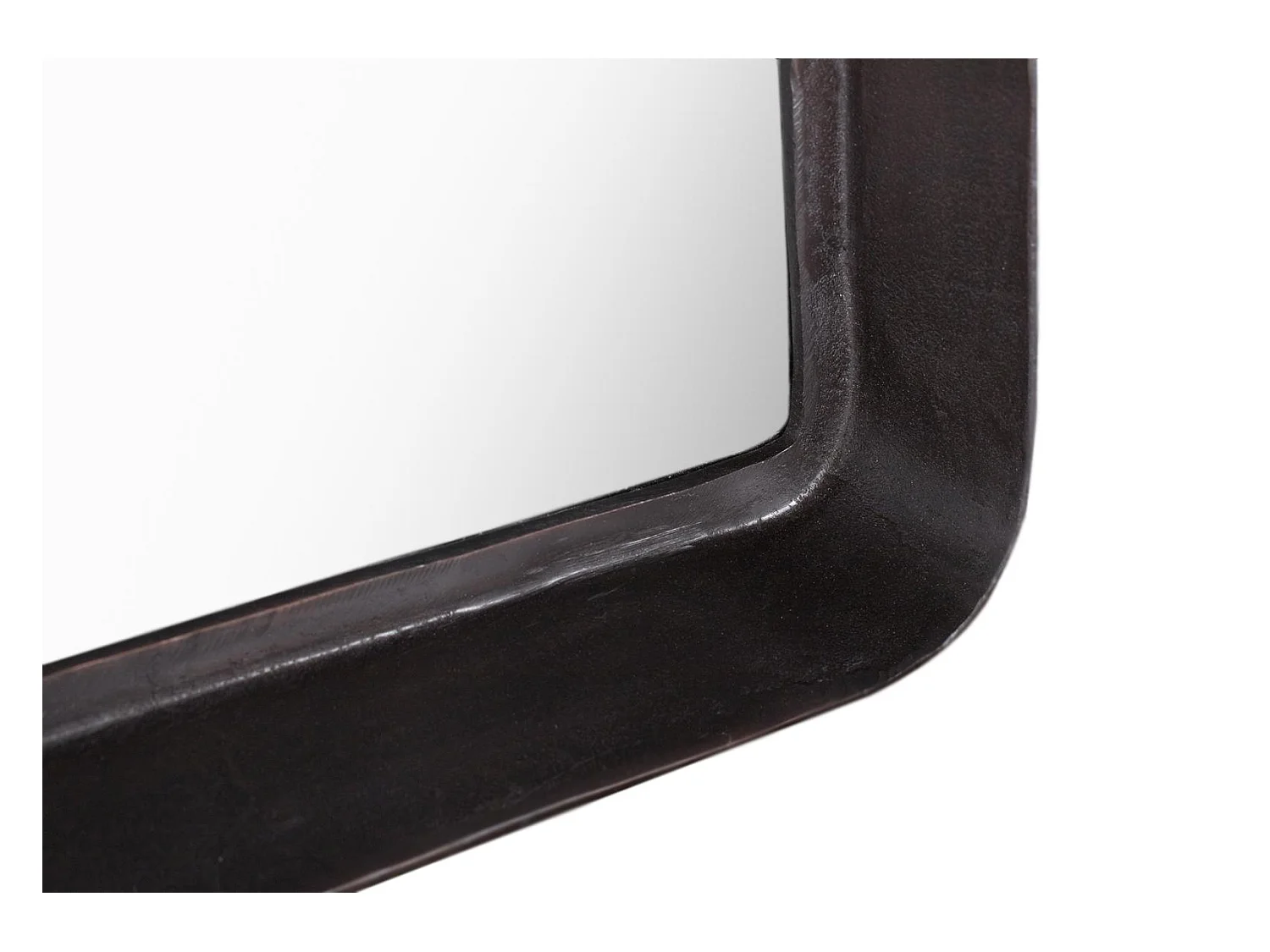 Miroir rectangulaire avec cadres en métal bronze vieilli