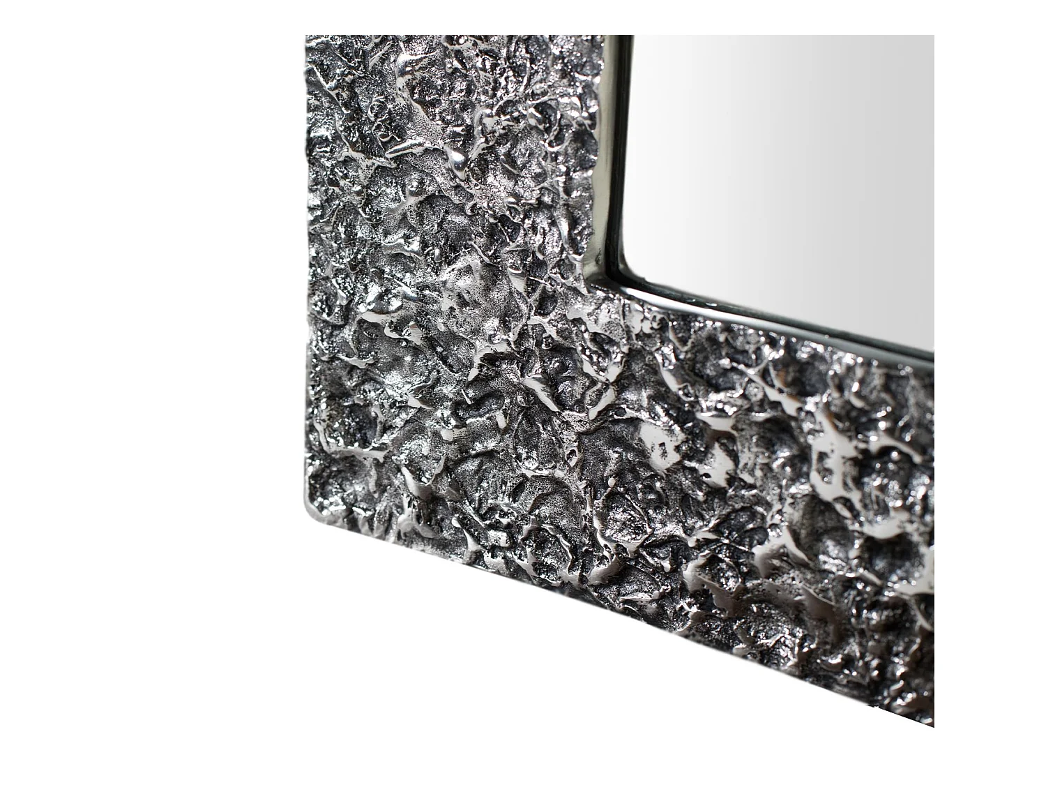 Miroir avec cadre en aluminium et relief en forme d'éclaboussure