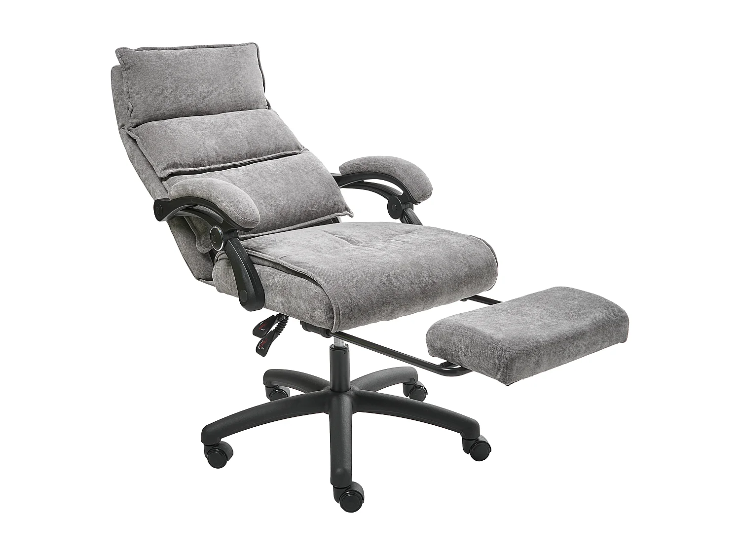 Fauteuil de bureau Repose-pieds inclus EATON Tissu chenille Gris