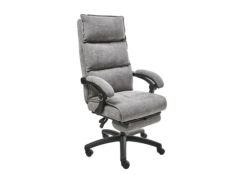 Fauteuil de bureau Repose-pieds inclus EATON Tissu chenille Gris