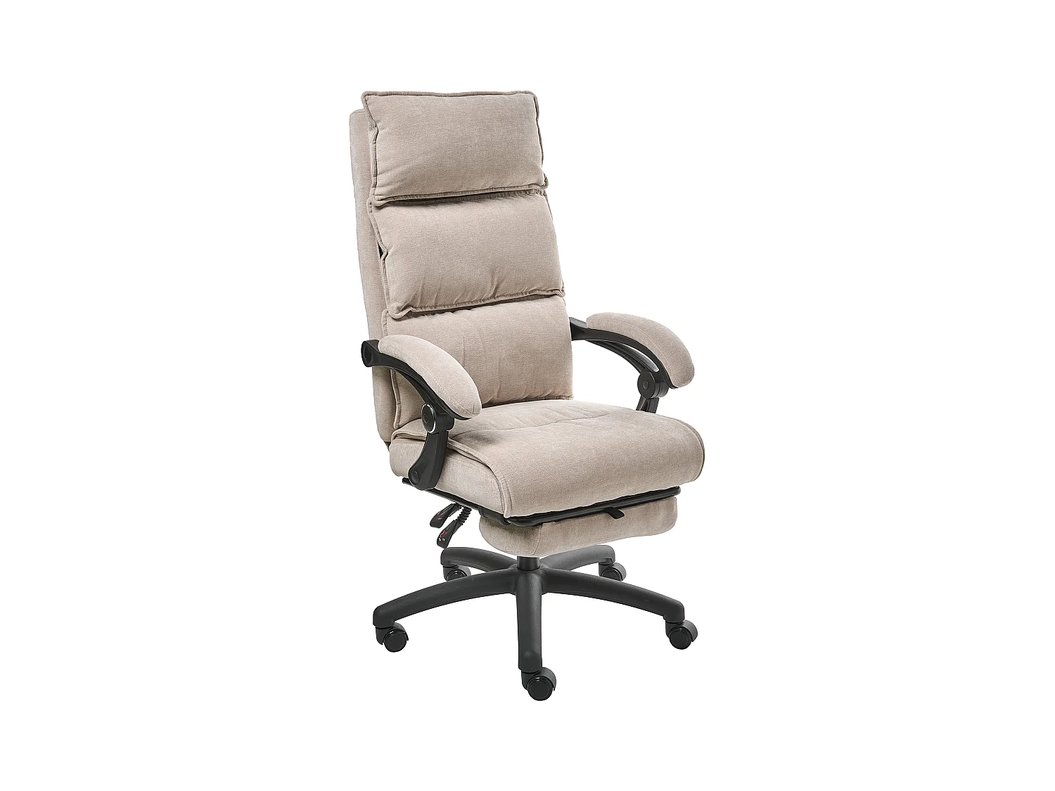 Fauteuil de bureau Repose-pieds inclus EATON Tissu chenille Beige