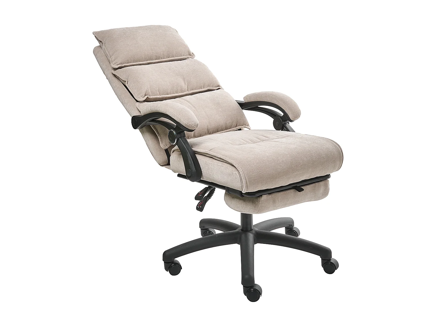 Fauteuil de bureau Repose-pieds inclus EATON Tissu chenille Beige