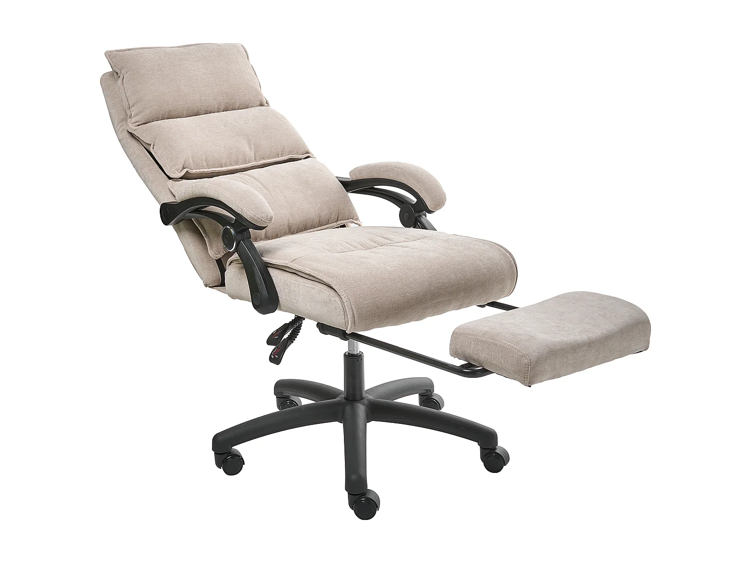 Fauteuil de bureau Repose-pieds inclus EATON Tissu chenille Beige