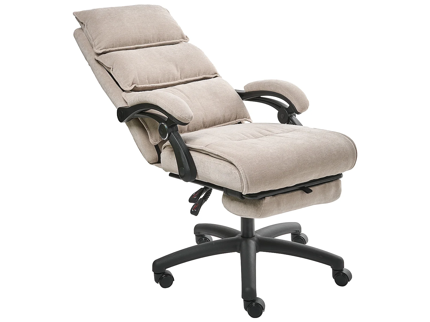 Fauteuil de bureau Repose-pieds inclus EATON Tissu chenille Beige