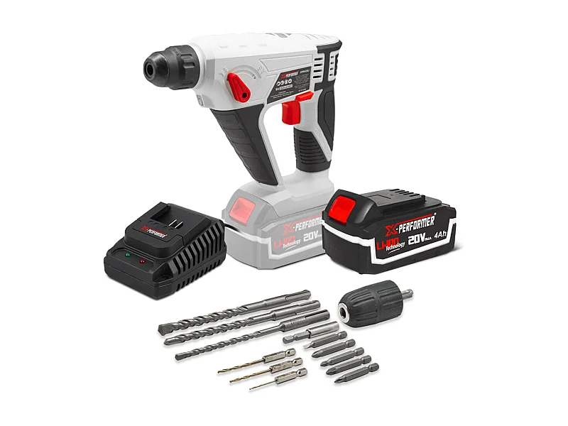 Marteau perforateur sans fil 20V avec batterie et chargeur X-Performer