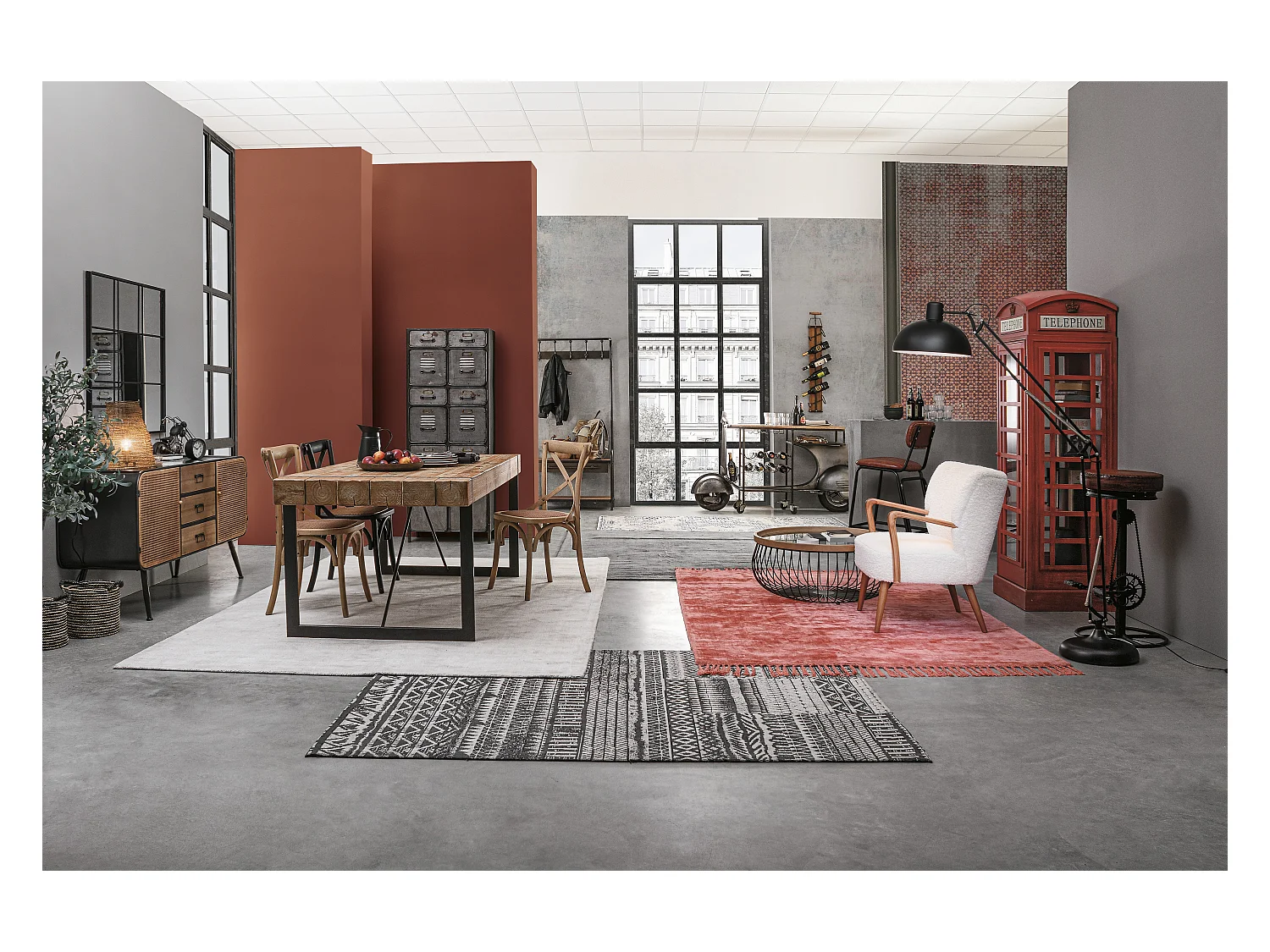 Silla de cocina Kiken - Elegante fusión de madera de olmo y ratán-Color Blanco