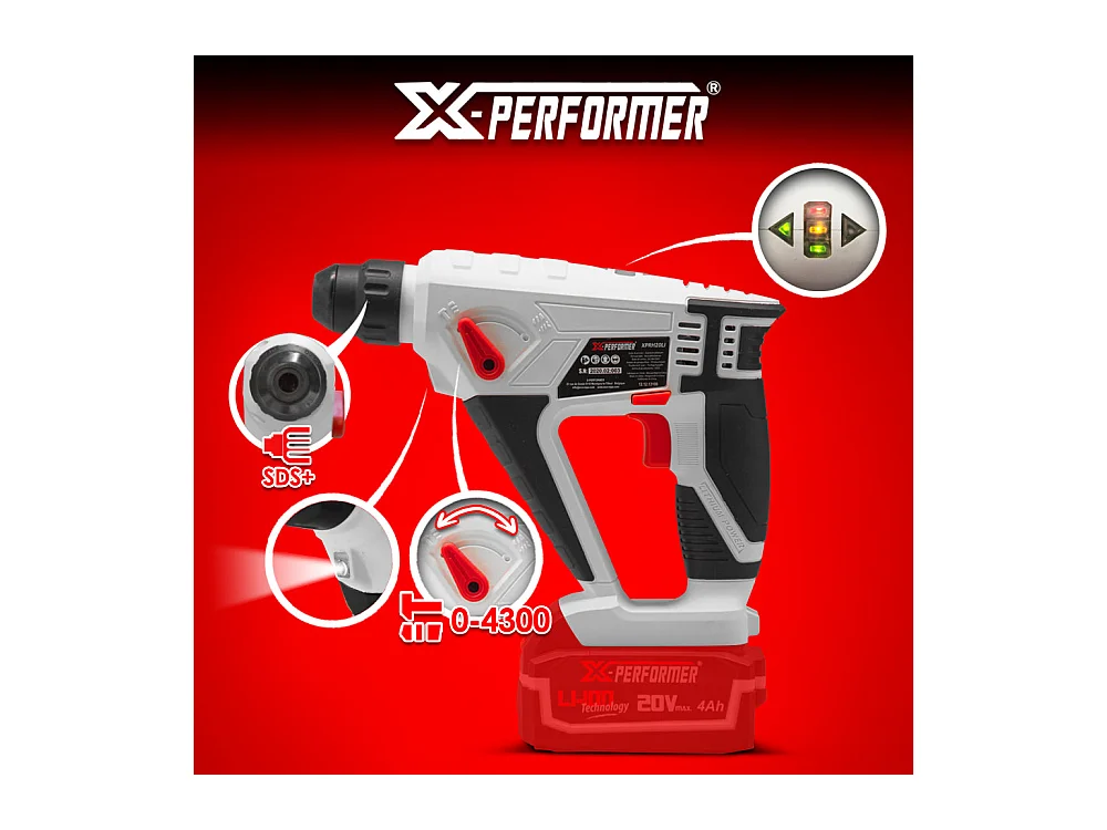 Marteau perforateur sans fil X-Performer 20V (sans batterie)