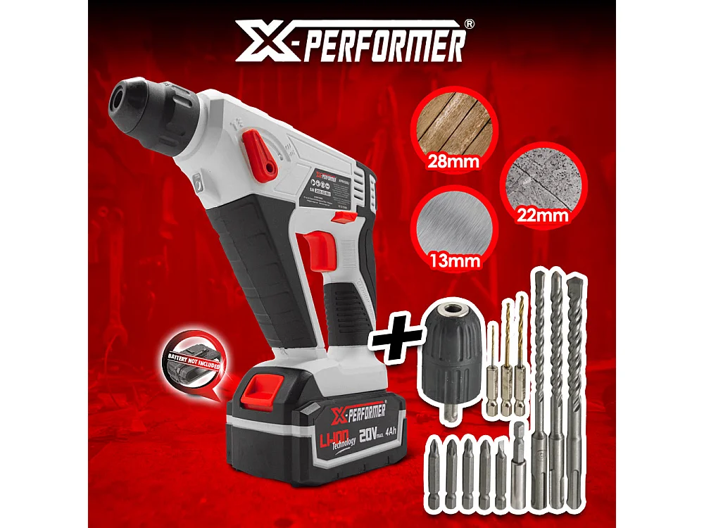 Draadloze boorhamer X-Performer 20V (zonder batterij)