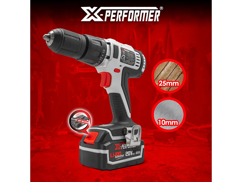 Perceuse visseuse à percussion 20V - Mandrin 13 mm - Sans batterie - X-Performer