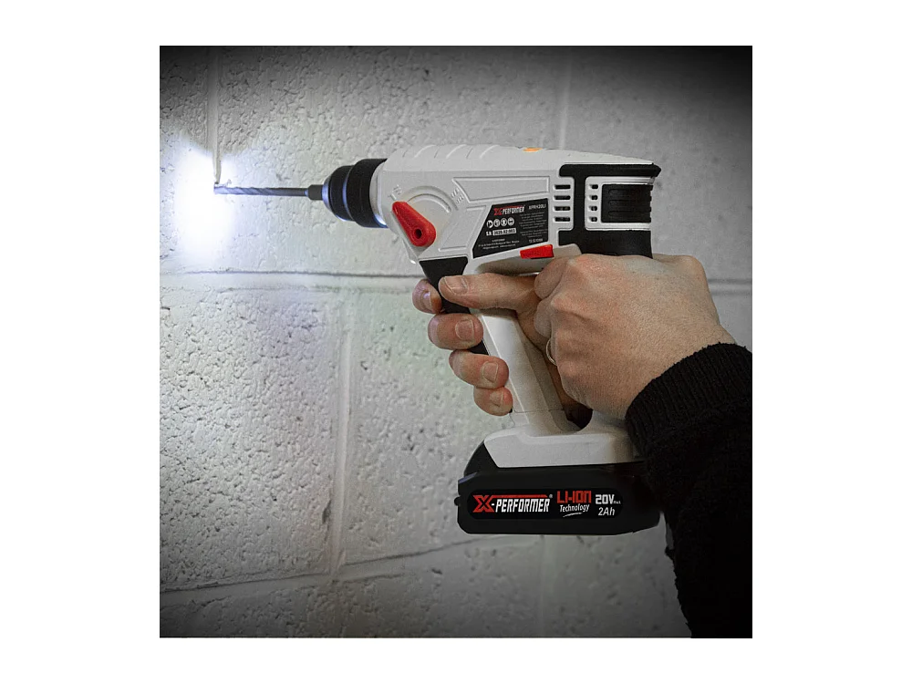 Marteau perforateur sans fil X-Performer 20V avec batterie 2Ah et chargeur rapide 1H
