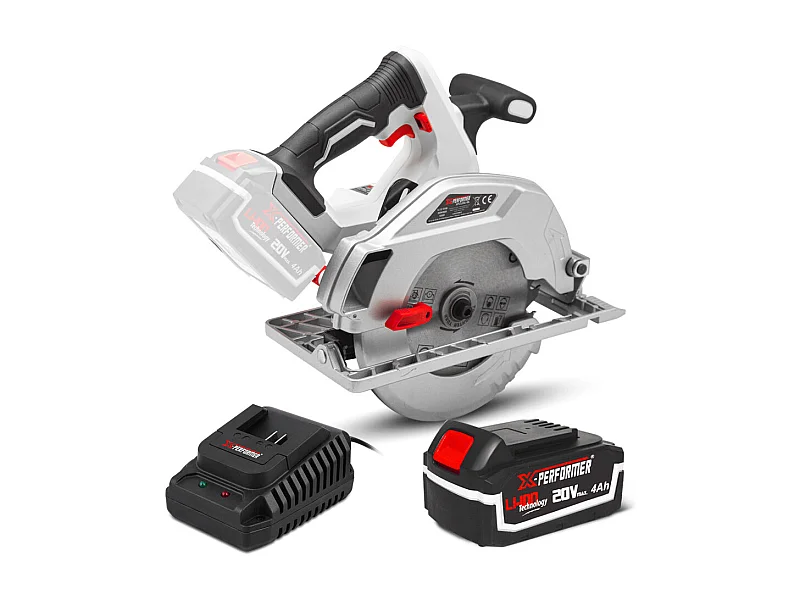 Scie circulaire sans fil X-Performer 20V - 185 mm avec batterie 4Ah et chargeur 2H