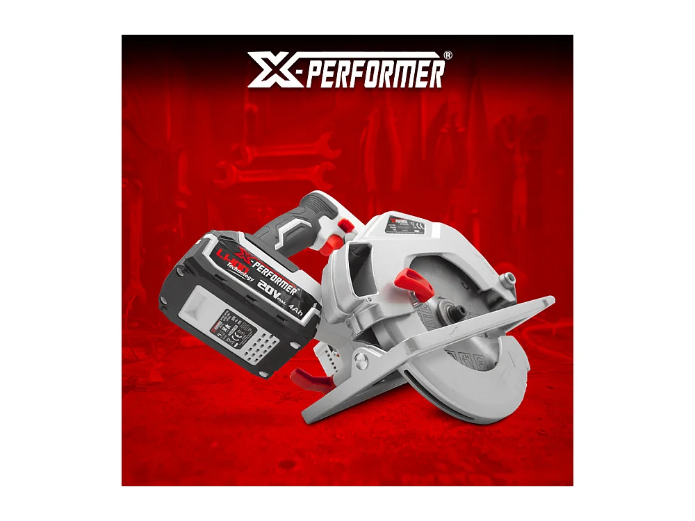 Scie circulaire sans fil X-Performer 20V - 185 mm avec batterie 4Ah et chargeur 2H