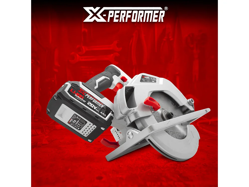 Draadloze cirkelzaag X-Performer 20V - 185 mm met 4Ah batterij en 2H lader