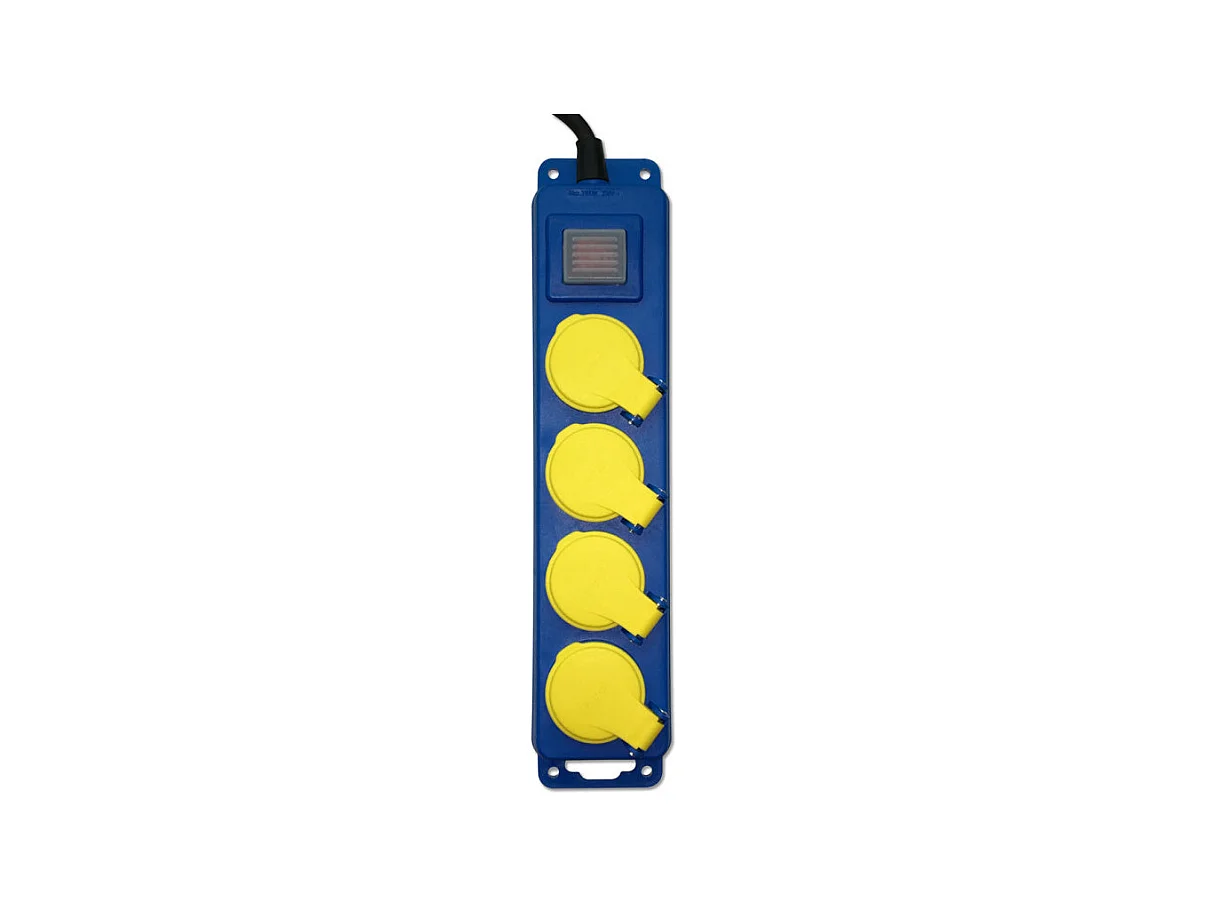 Waterdichte 4-voudige stekkerdoos met schakelaar I-Watts, 3x1.5mm², 3680W, IP44, 1.4m kabel
