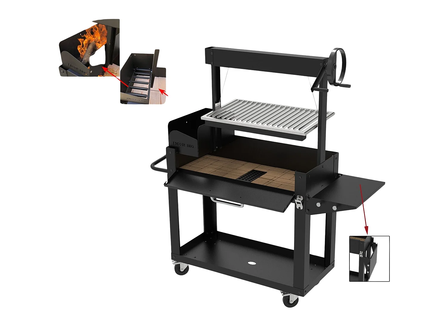 Barbecue à bois Parilla V Lenagrill – Cuisson sans flammes, brasero pro