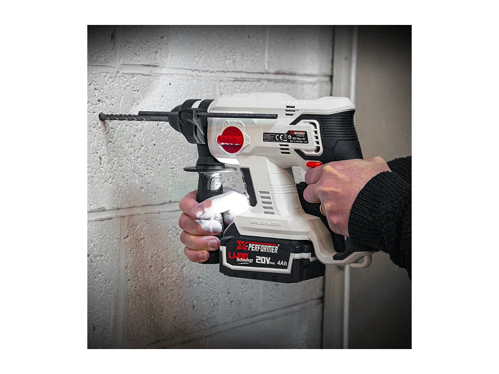 Marteau perforateur sans fil X-Performer 20V avec batterie 4Ah et chargeur rapide 2H